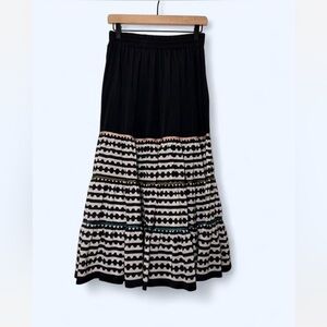 MARY KATRANTZOU Black and Cream Maxi Skirt